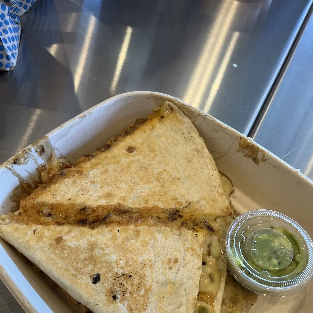 Cheese Quesadilla with Guacamole Dip