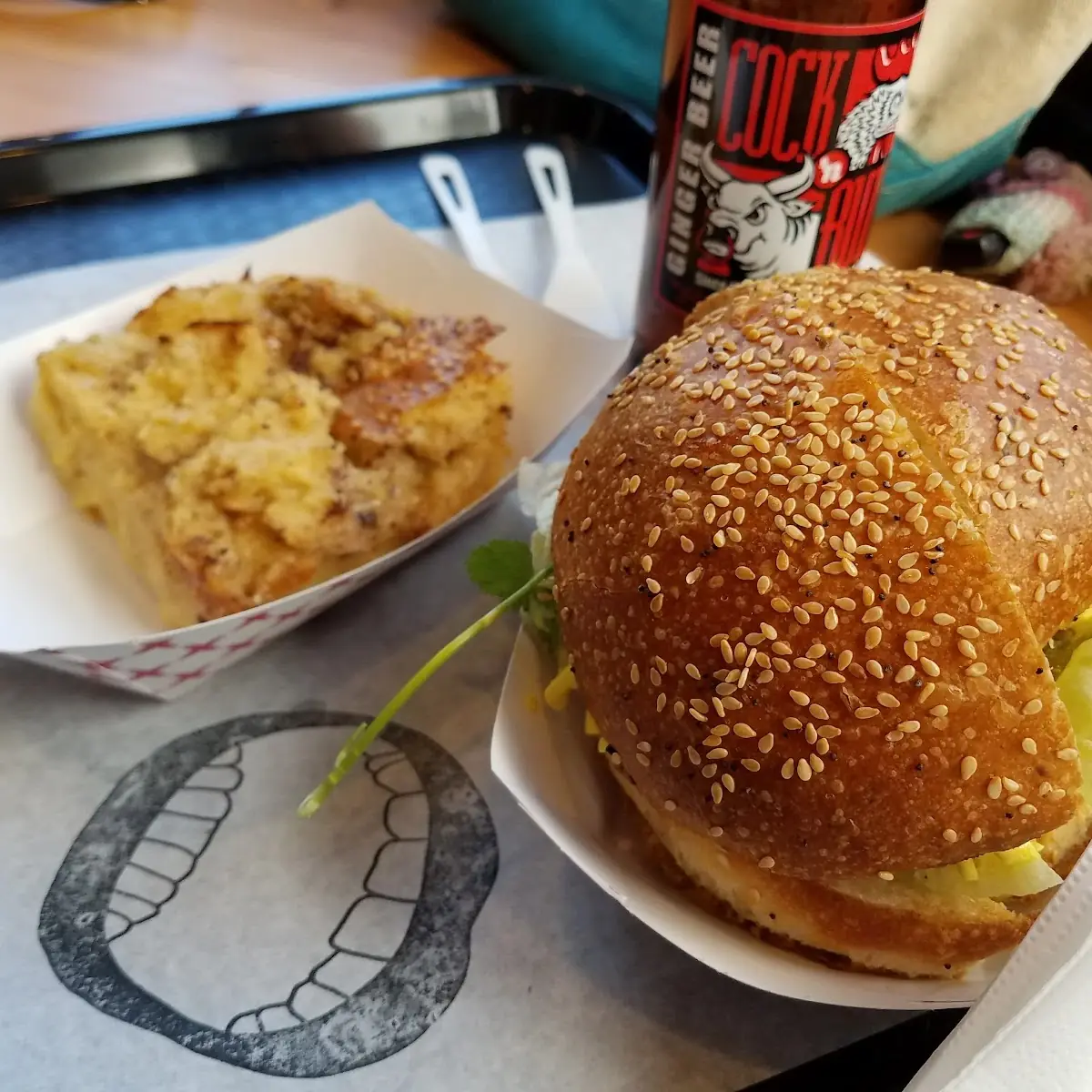 Bread Pudding and Sandwich