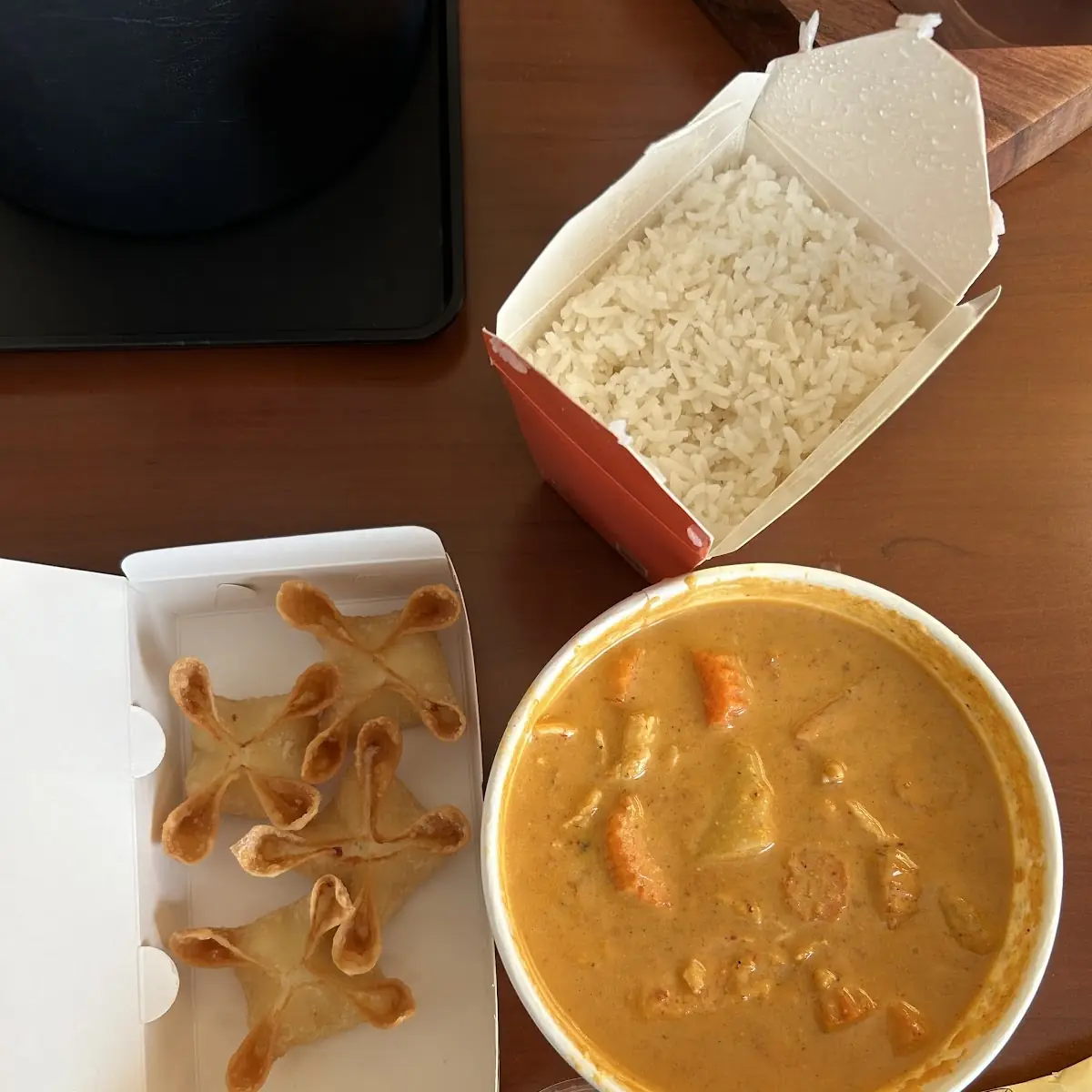 Massaman Curry and Crab Rangoon