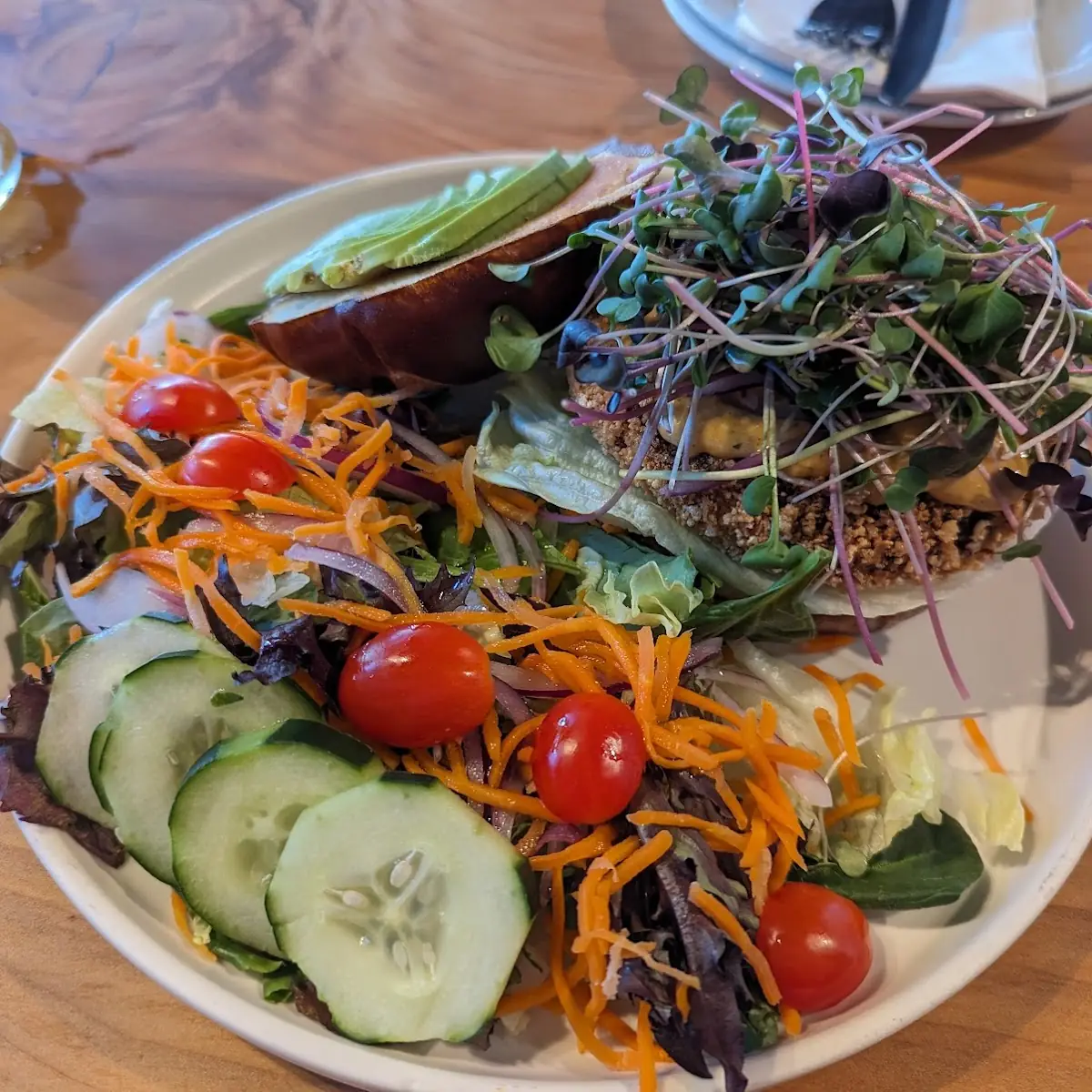 Chicken Fried Steak Burger with Side Salad