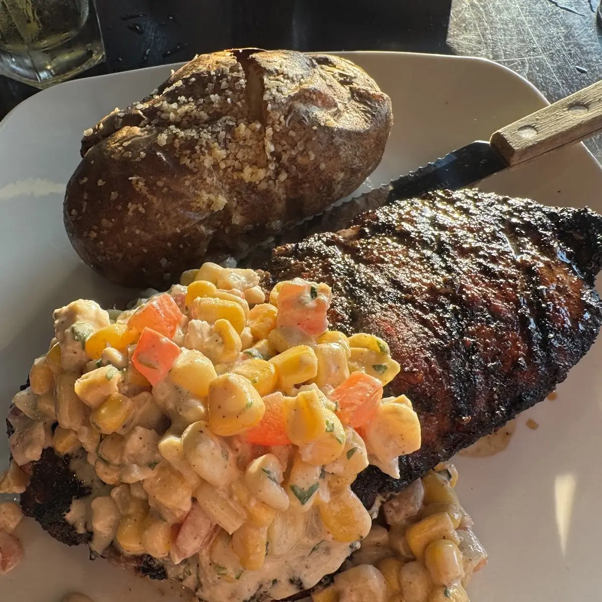 New York Strip Steak and Baked Potato