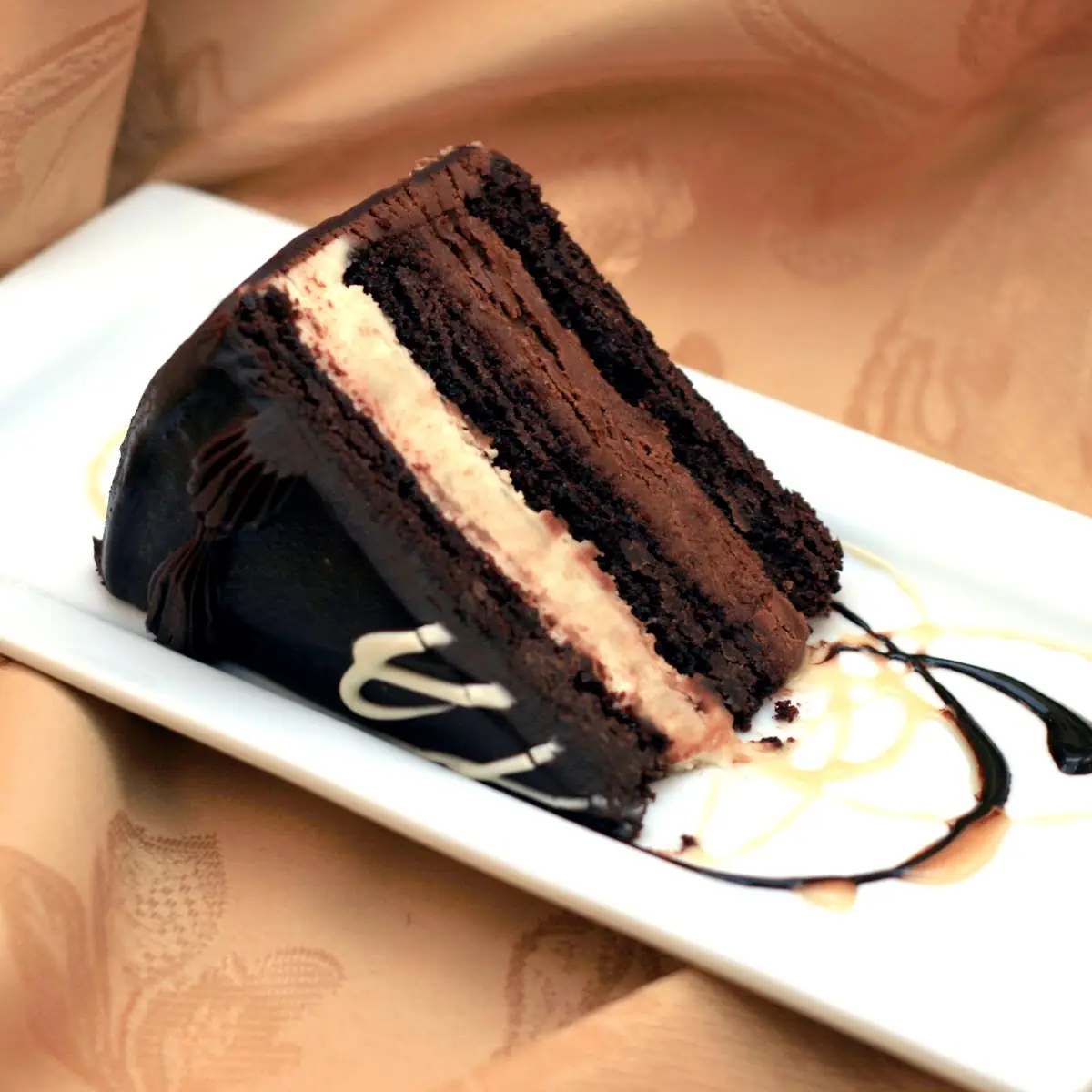 White & Dark Chocolate Mousse Cake