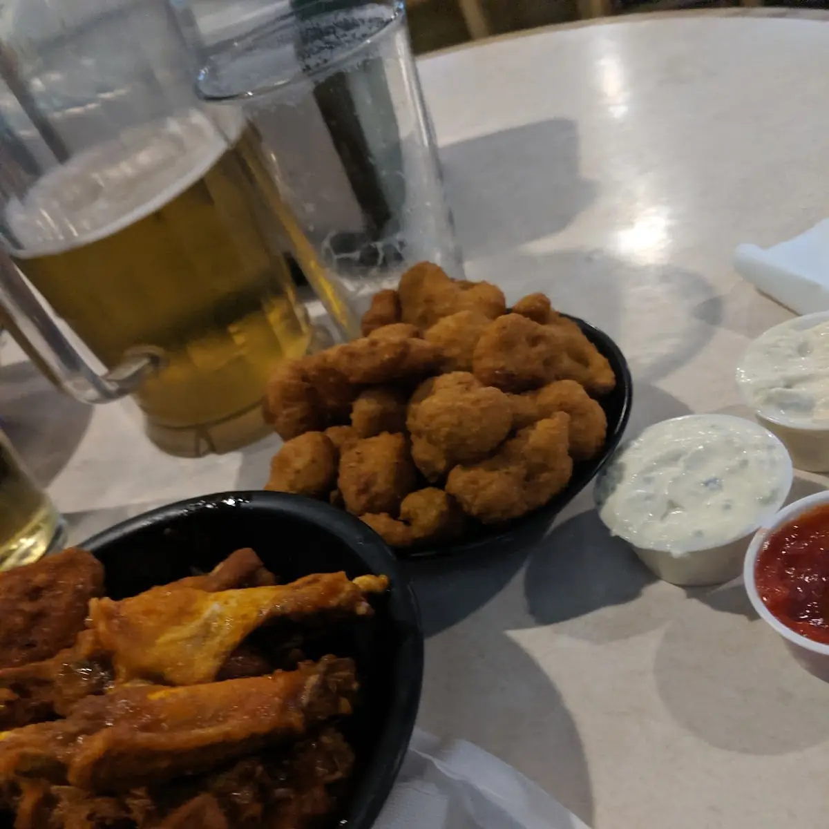 Medium Wings with Blue Cheese and Fried Cauliflower