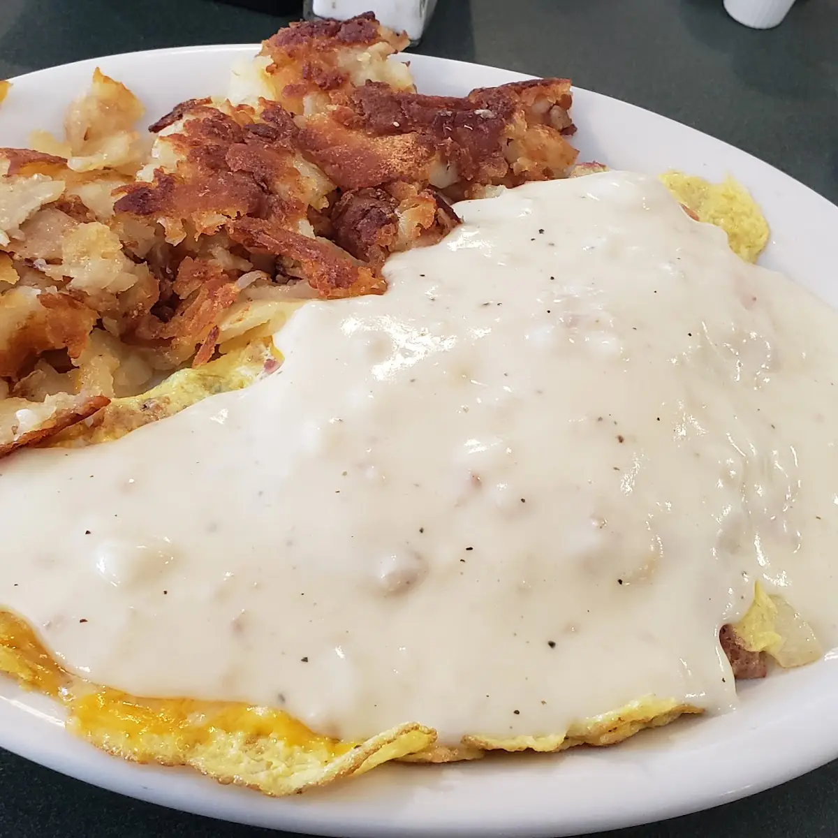 Western Omelette with Suage Gravy