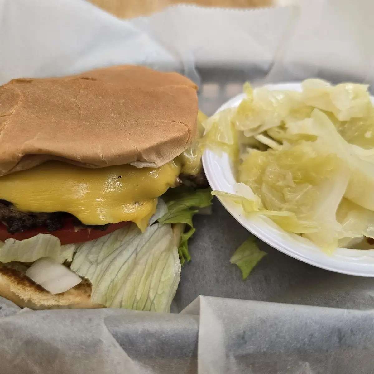 Cowboy Burger and Cabbage