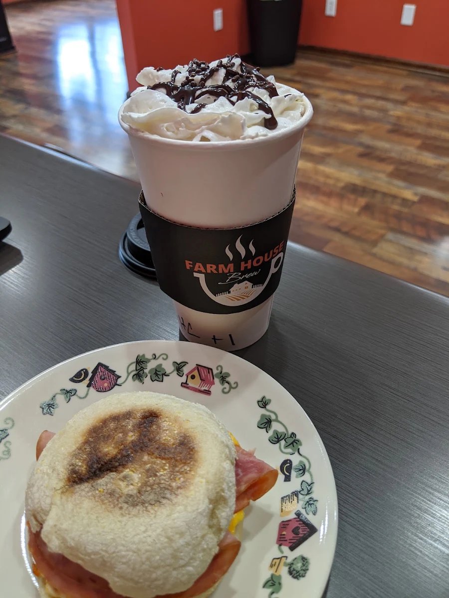 Breakfast Sandwich with Ham & Shortbread Hot Cocoa