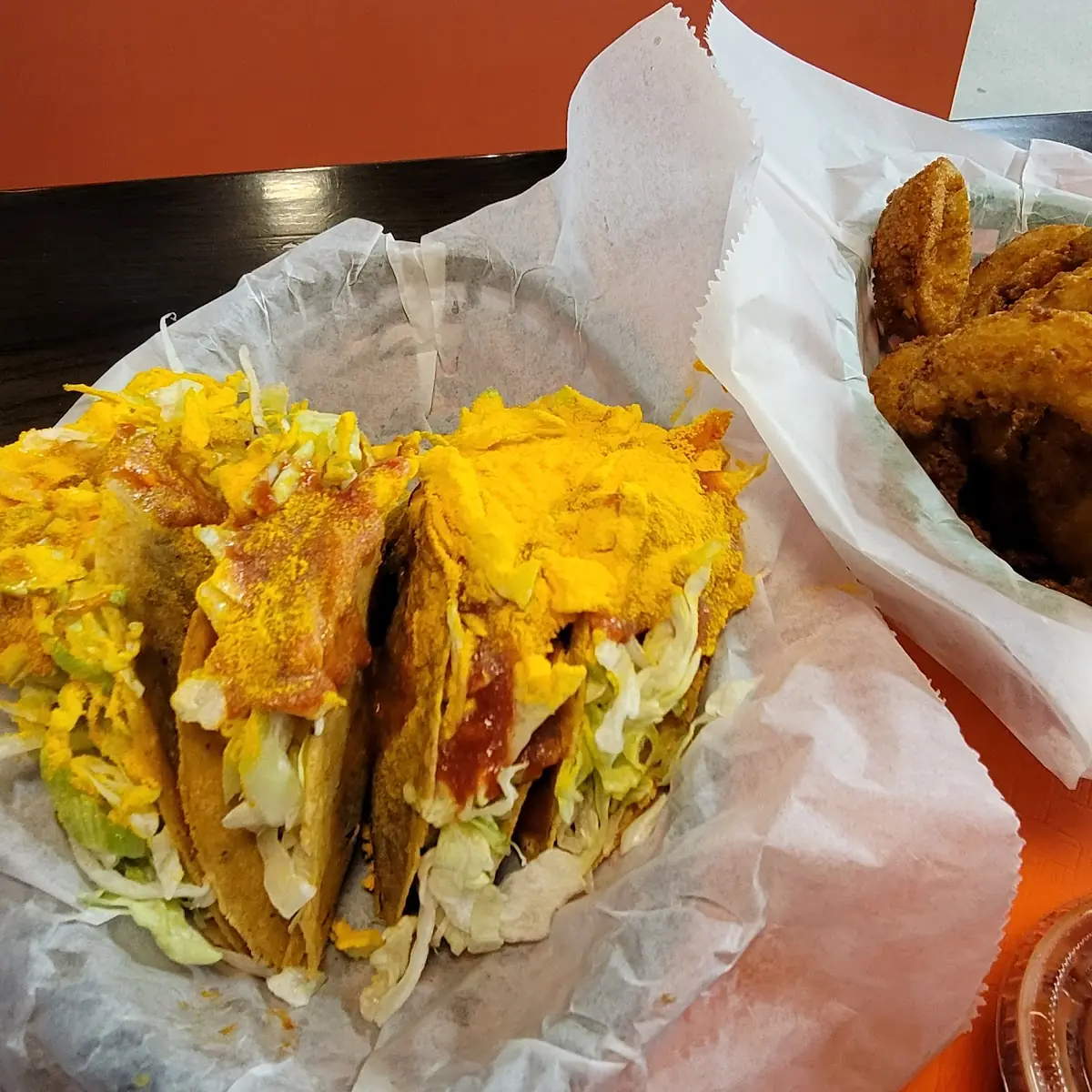 Deep Fried Tacos and Onion Rings