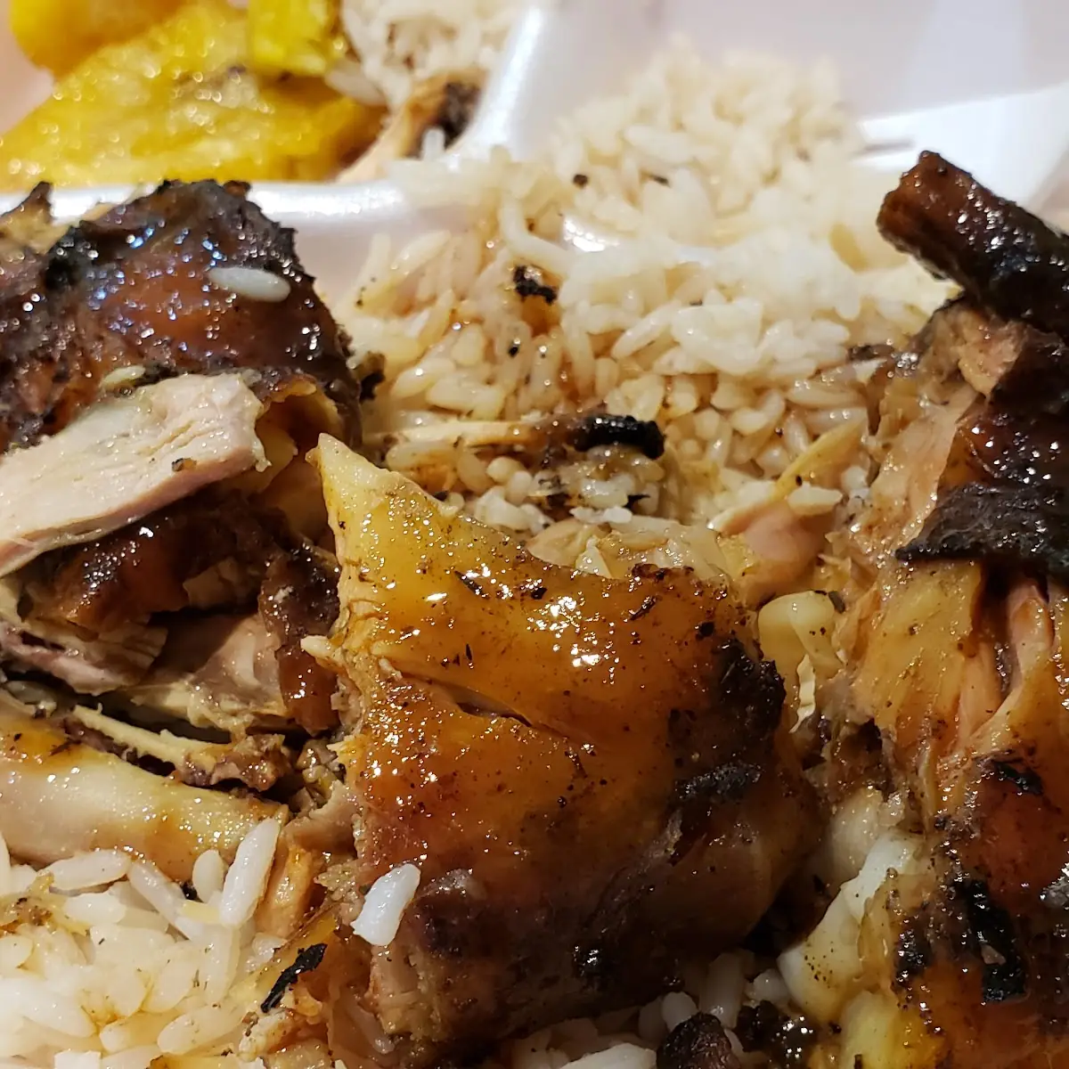 White Rice with Sweet Plantains