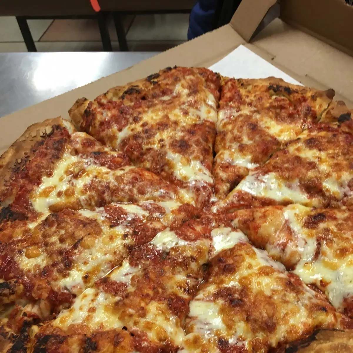 Cheese Pizza in Takeout Box