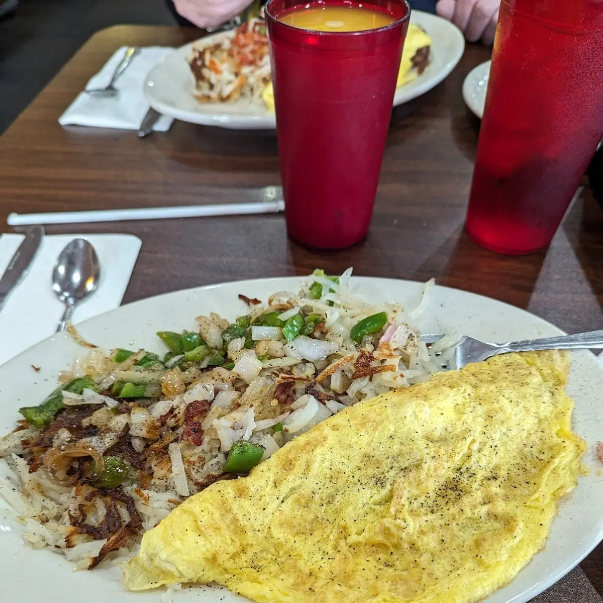 Ham & Cheese Omelette with O'Brien Hashbrowns