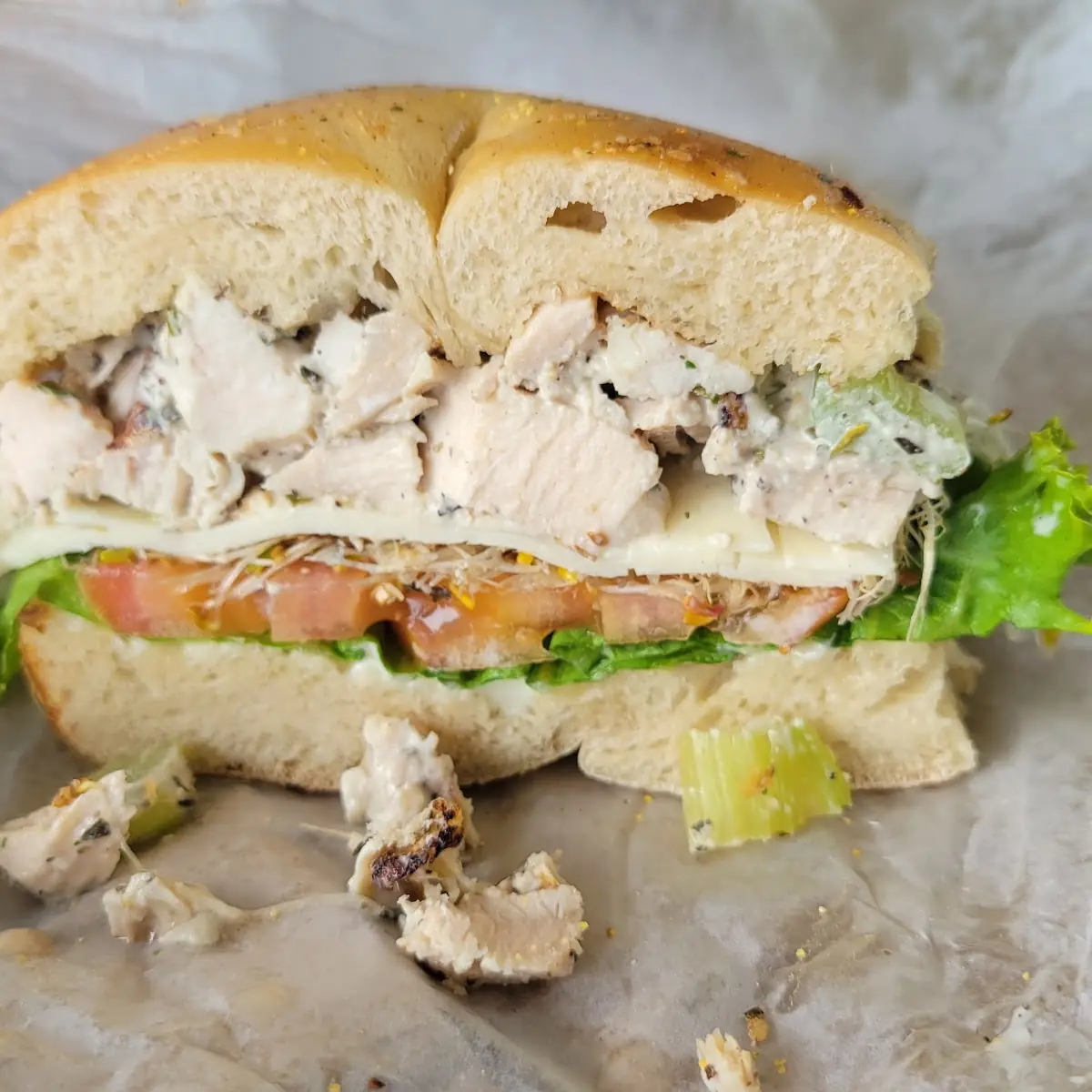 Chicken Salad on a Plain Bagel