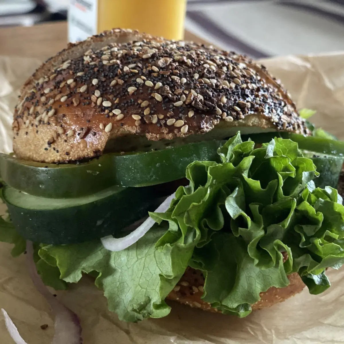 Everything Bagel with Hummus