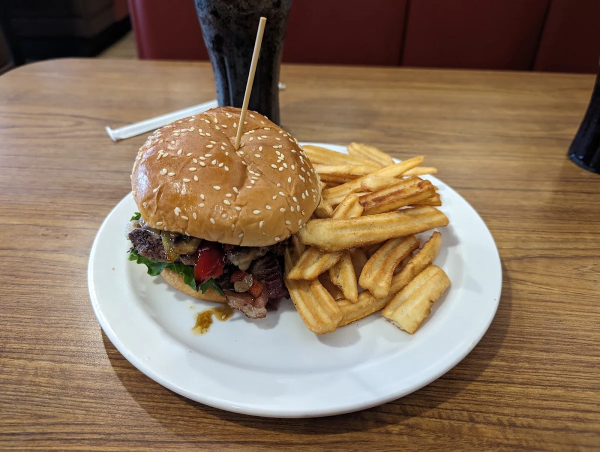 Bacon Bourbon Burger and Fries, Denny's