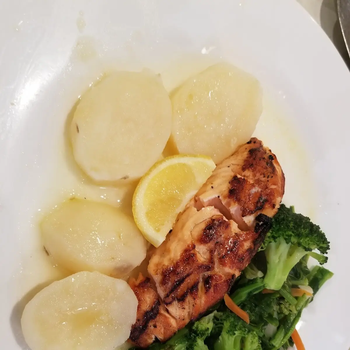 Grilled Salmon Vegetables Potatoes