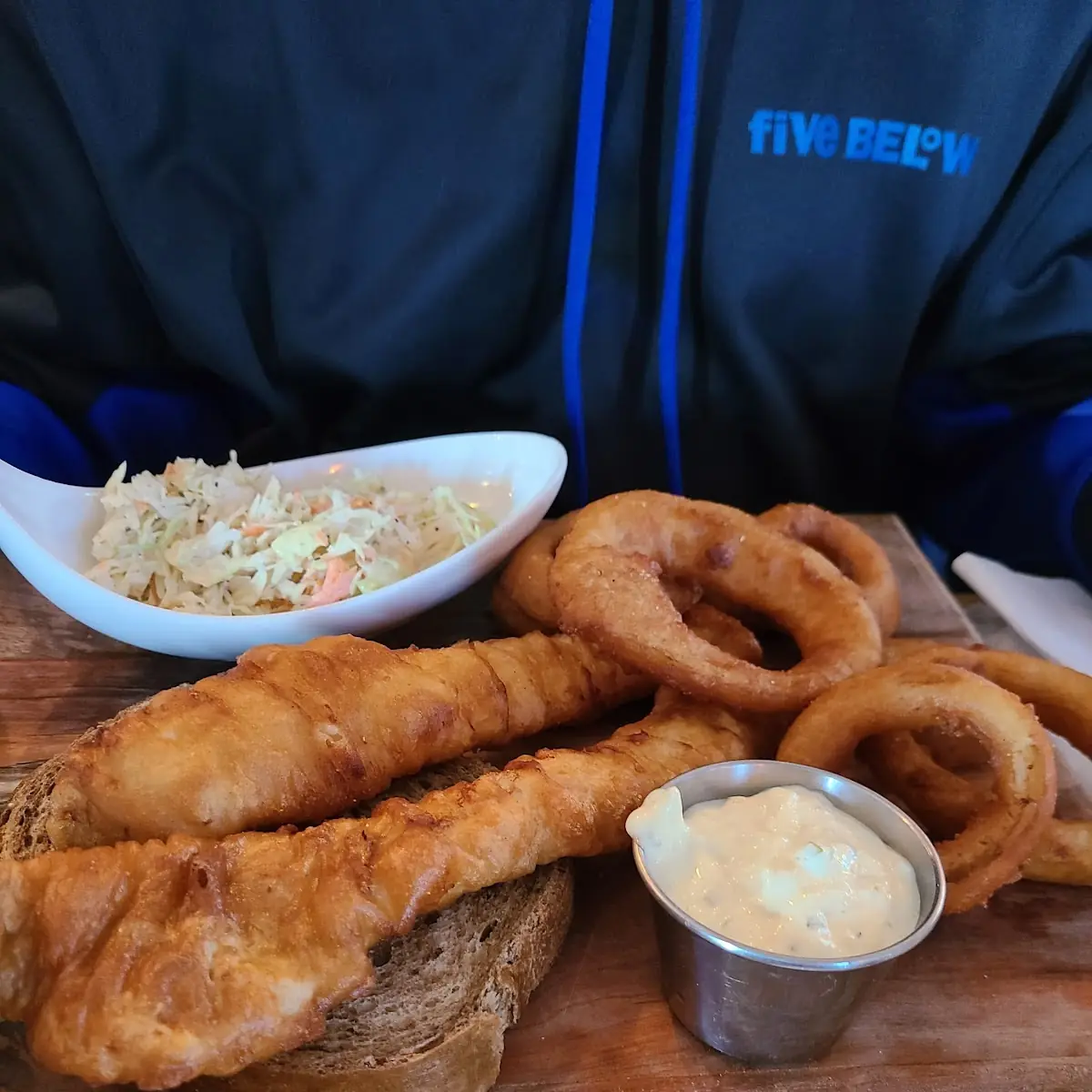 Open Face Beer-Battered Walleye