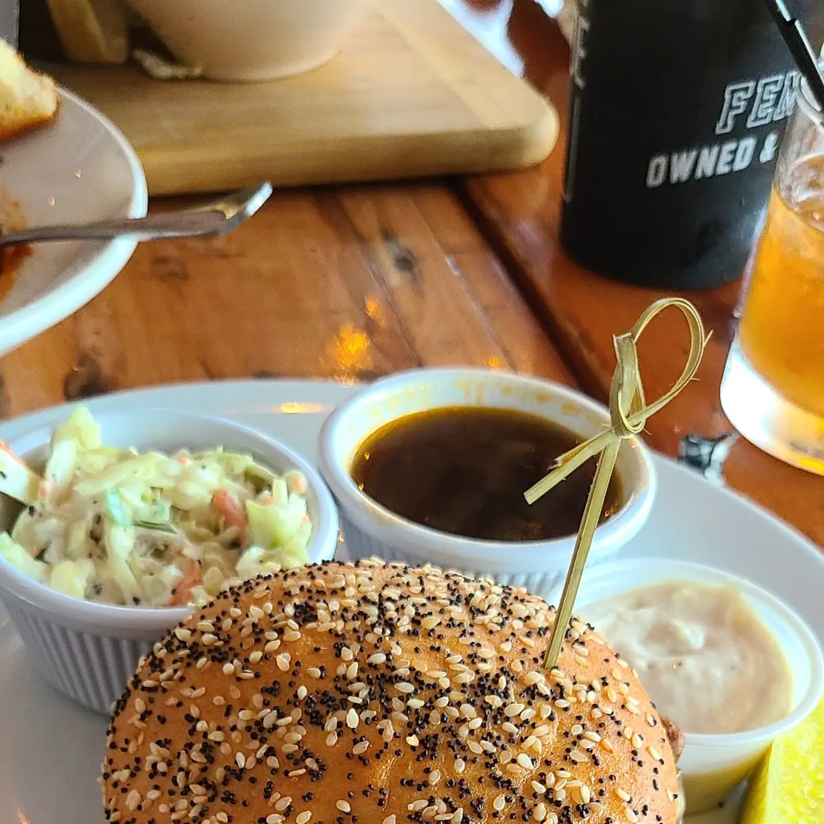 Shaved Prime Rib Dip with Gluten Free Bun