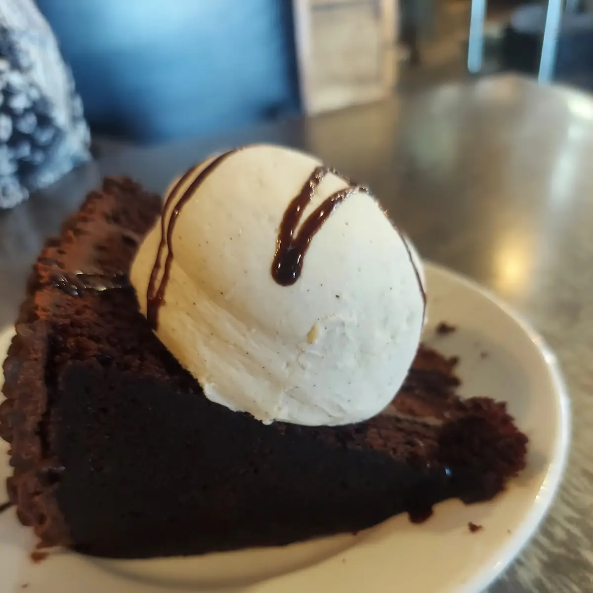 Triple Chocolate Cake with Ice Cream