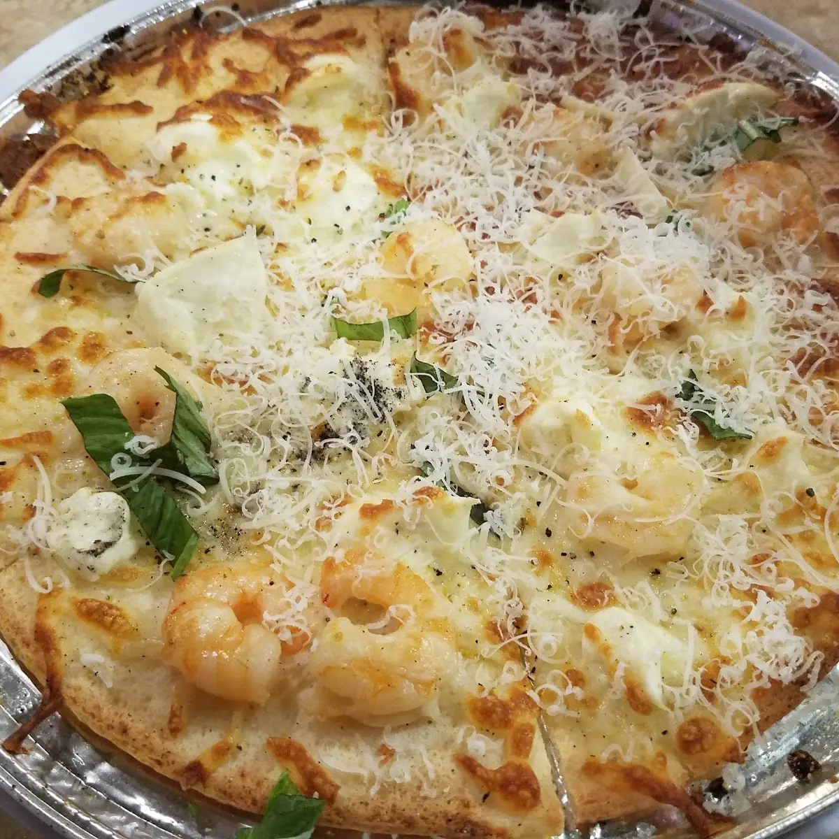 Lemon Pepper Shrimp Pizza
