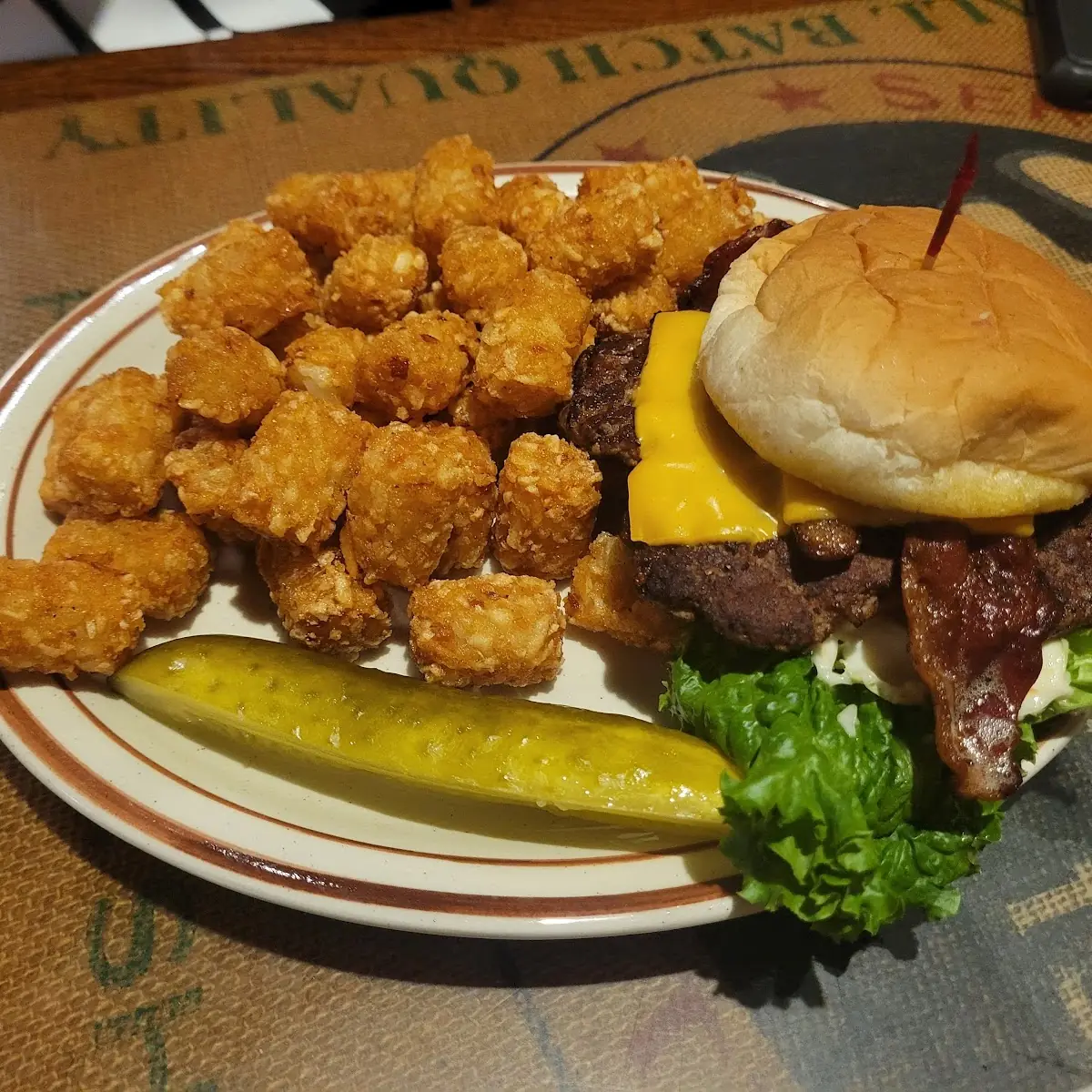 Bacon Cheeseburger with Tater Tots