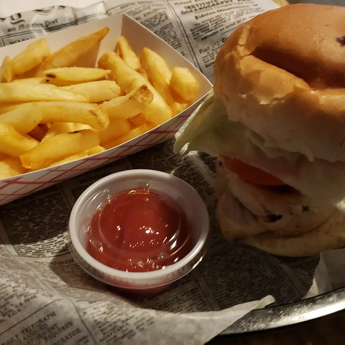 Chicken Sandwich and Fries