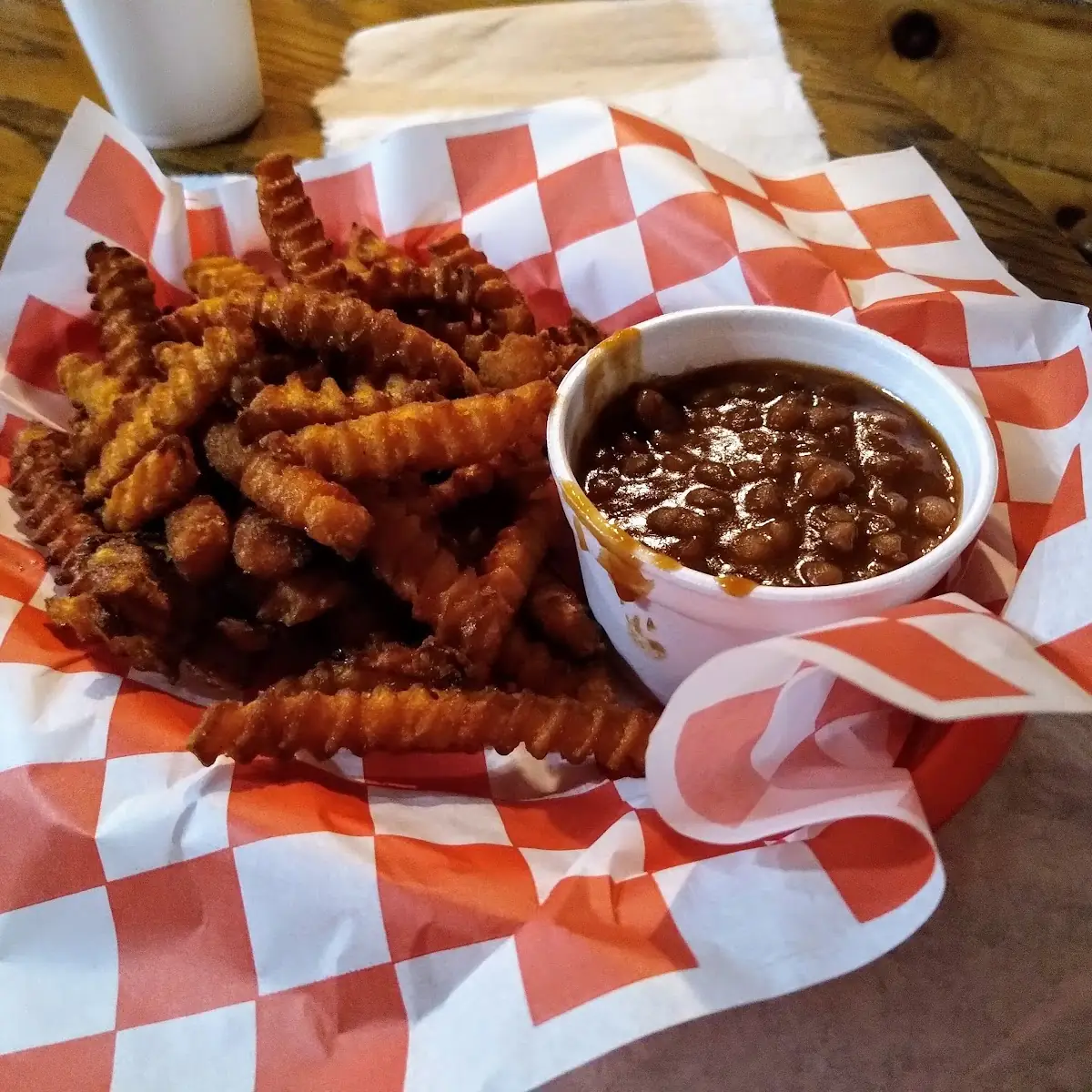 Fried Sweet Potatoes & Bake Beans