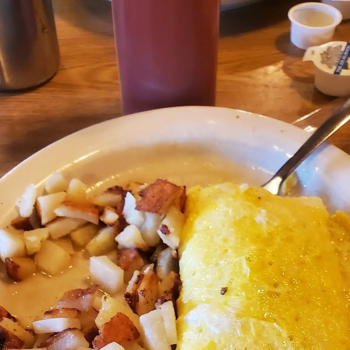 Cheese Omelette Made with American Cheese