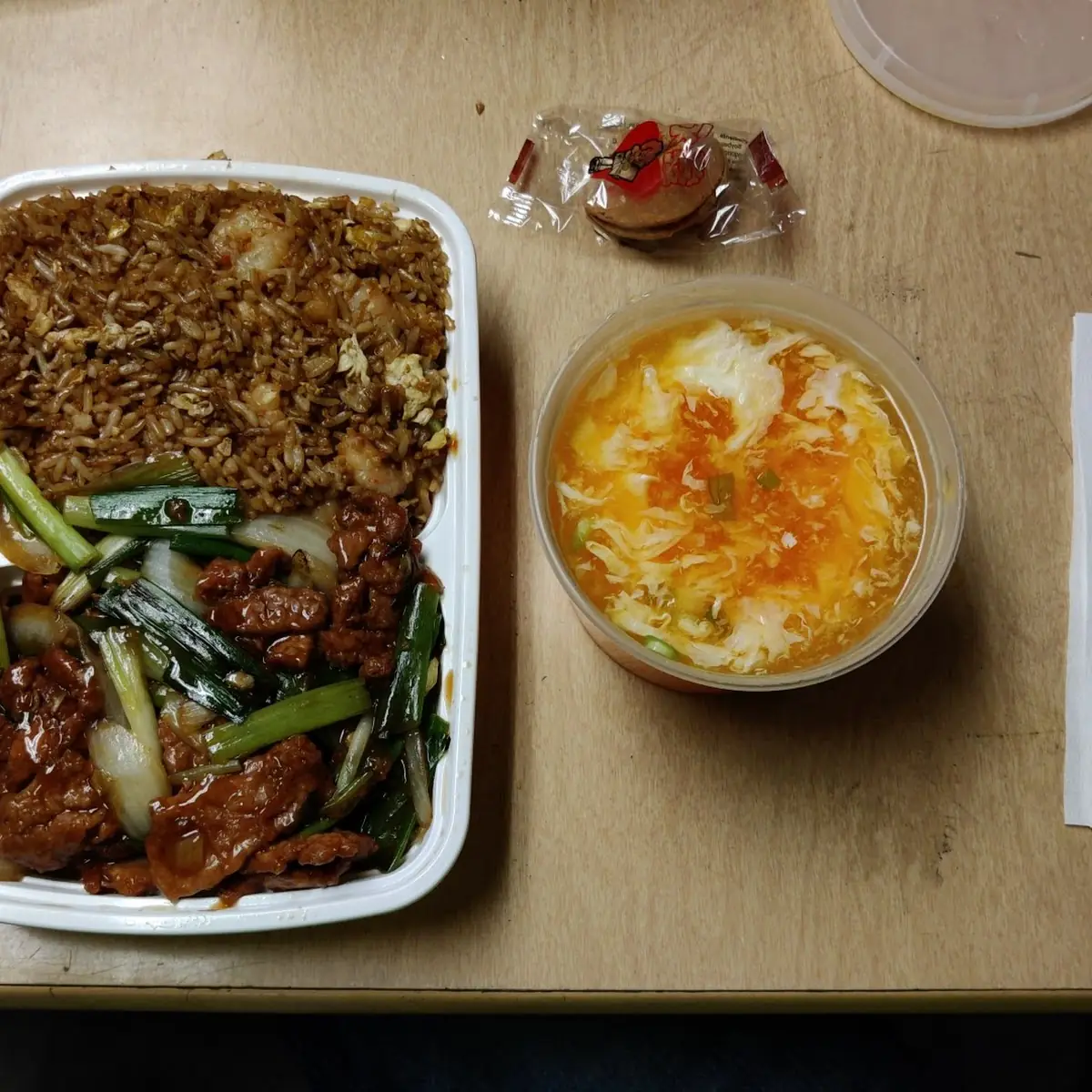 Mongolian Beef and Egg Drop Soup