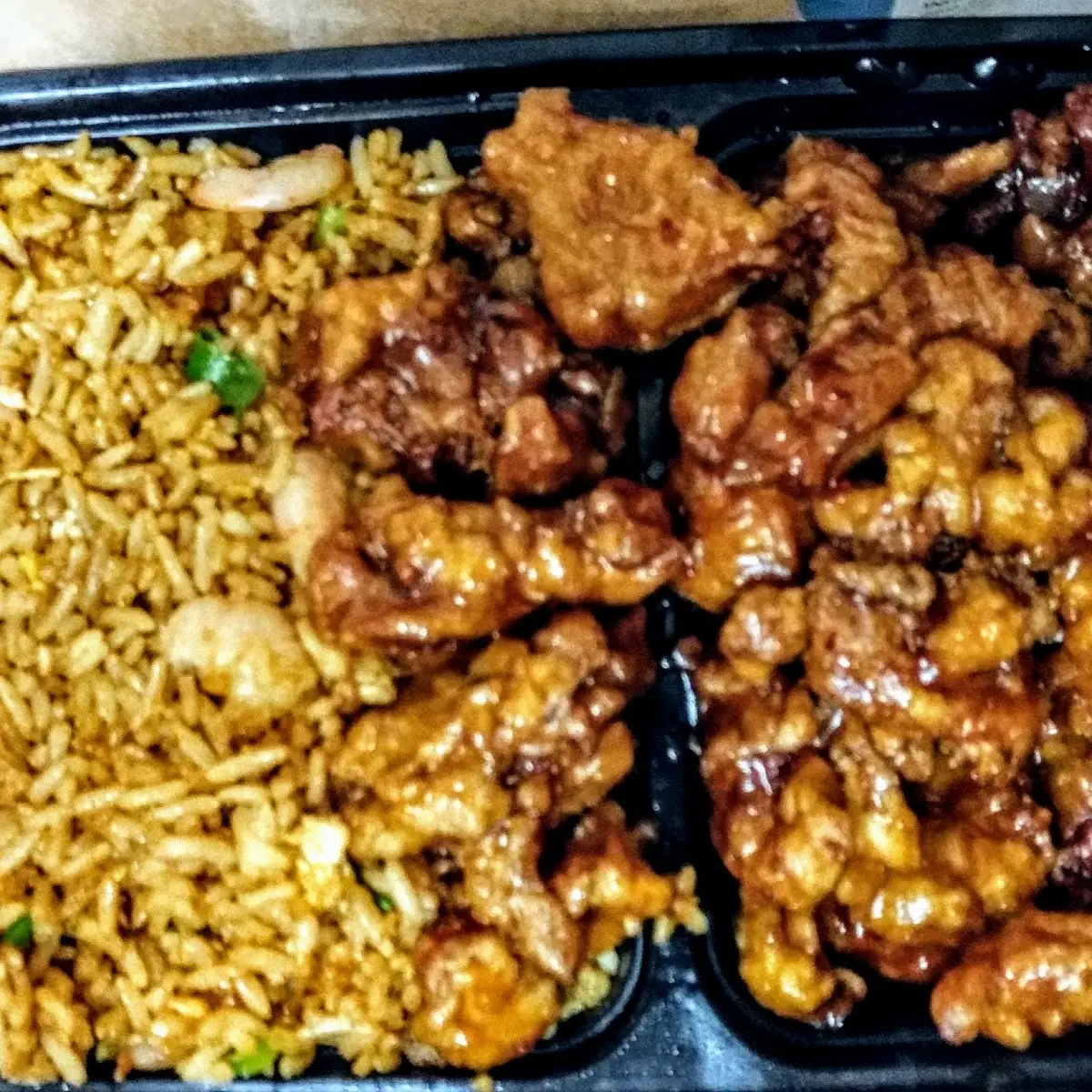 Orange Chicken with Shrimp Fried Rice