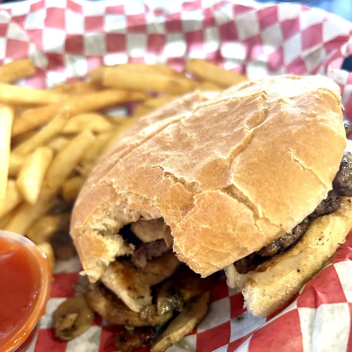 Mushroom Swiss Burger Combo