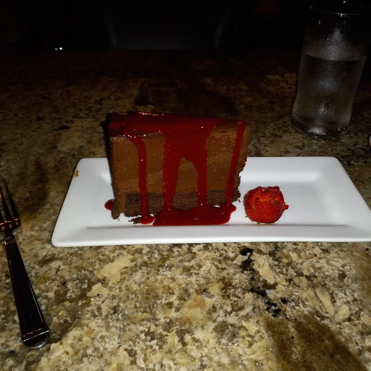 Chocolate Cake with Berry Compote