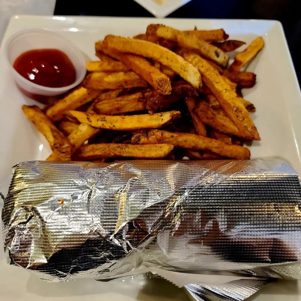 Beef Kabob and Fries