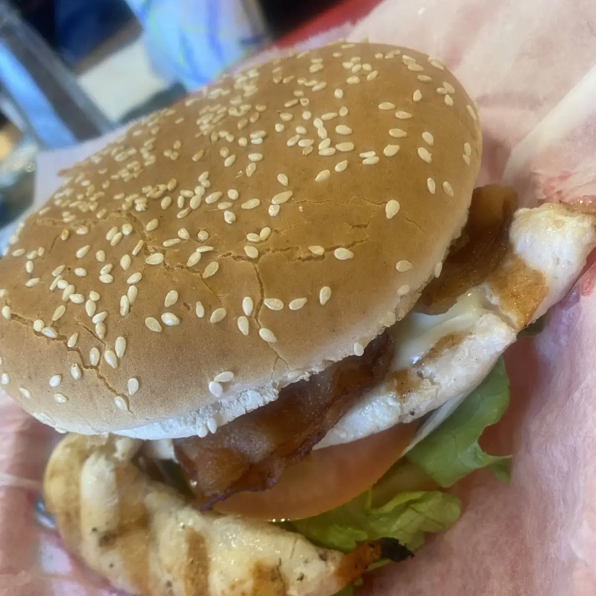 Grill Chicken Burger with Cheese
