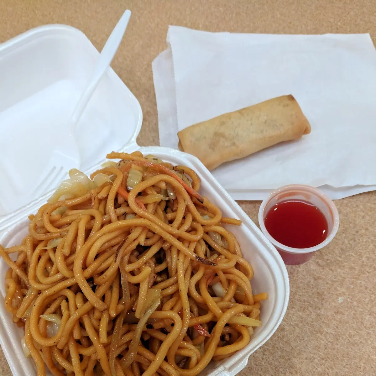 Lo Mein and Vegetarian Eggroll