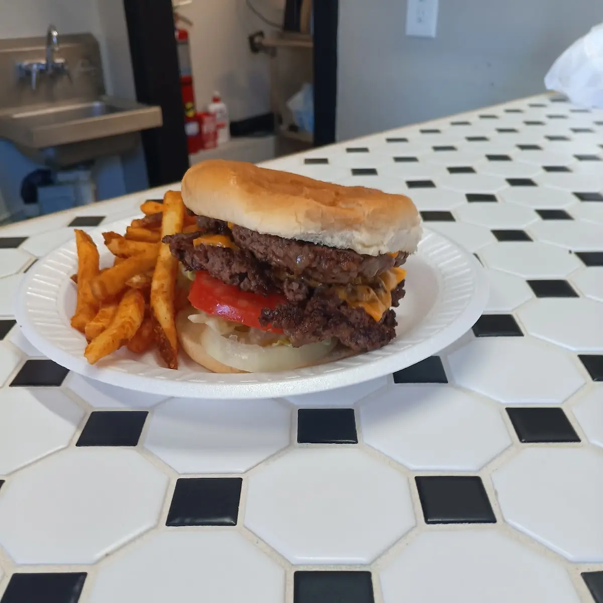 Double Cheeseburgerand Cajun Fries
