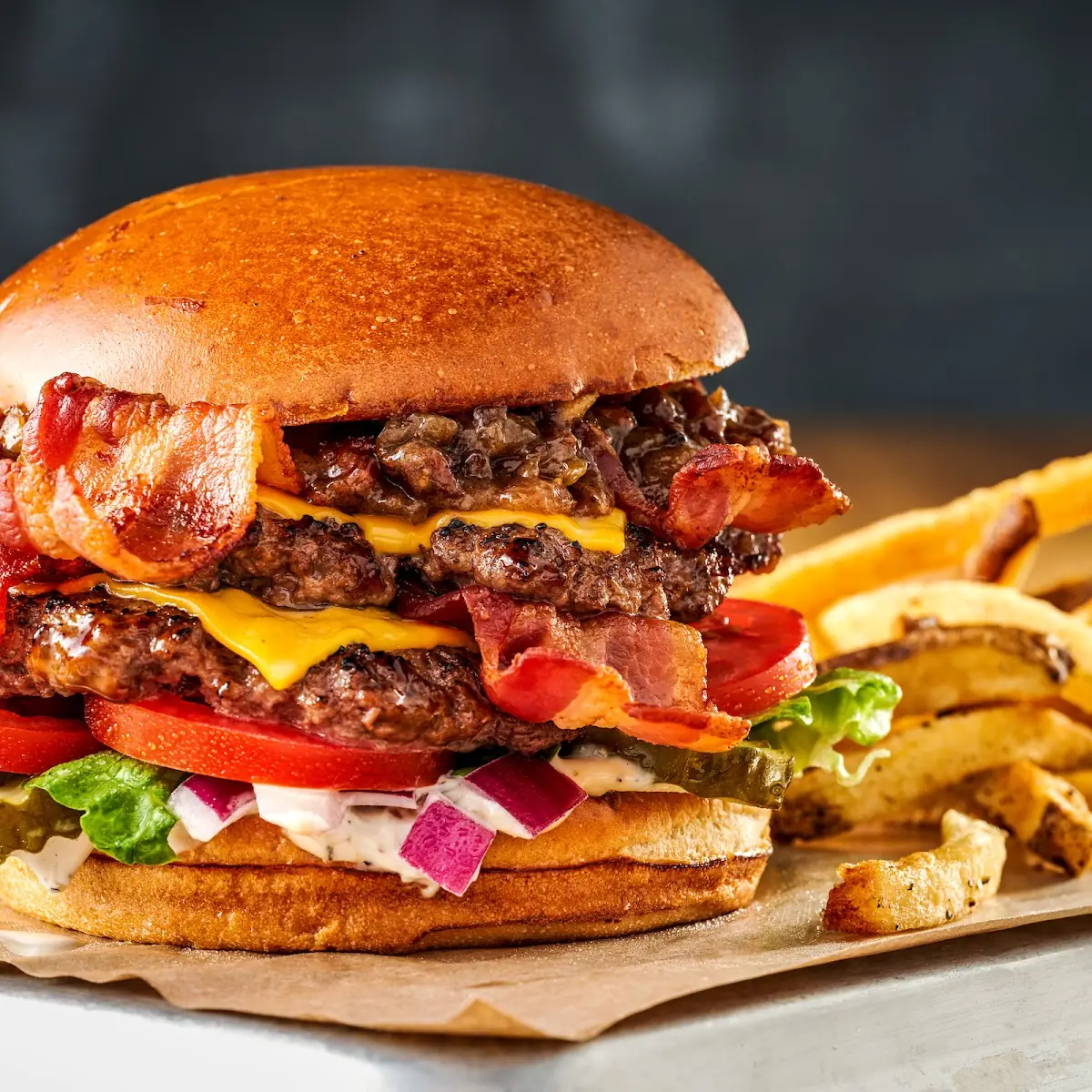 Applewood Smoked Bacon Cheddar Burger