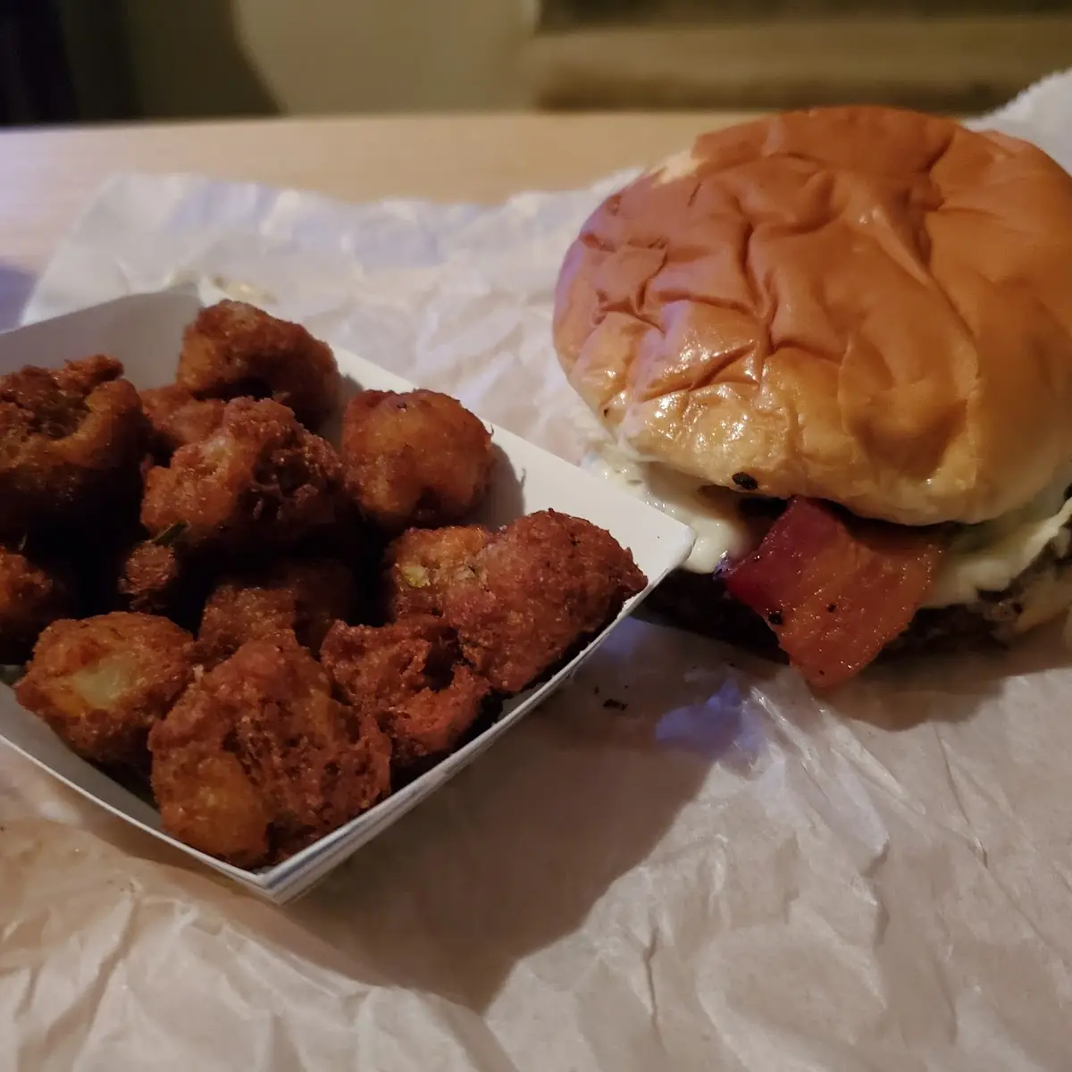 Bacon Cheeseburger and Puffins