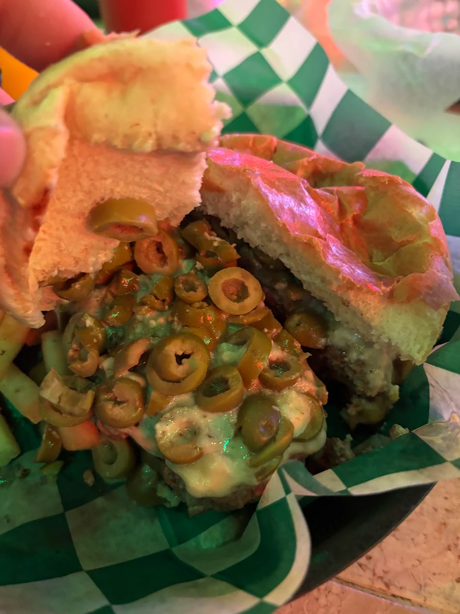 Blue Cheese and Olive Burger