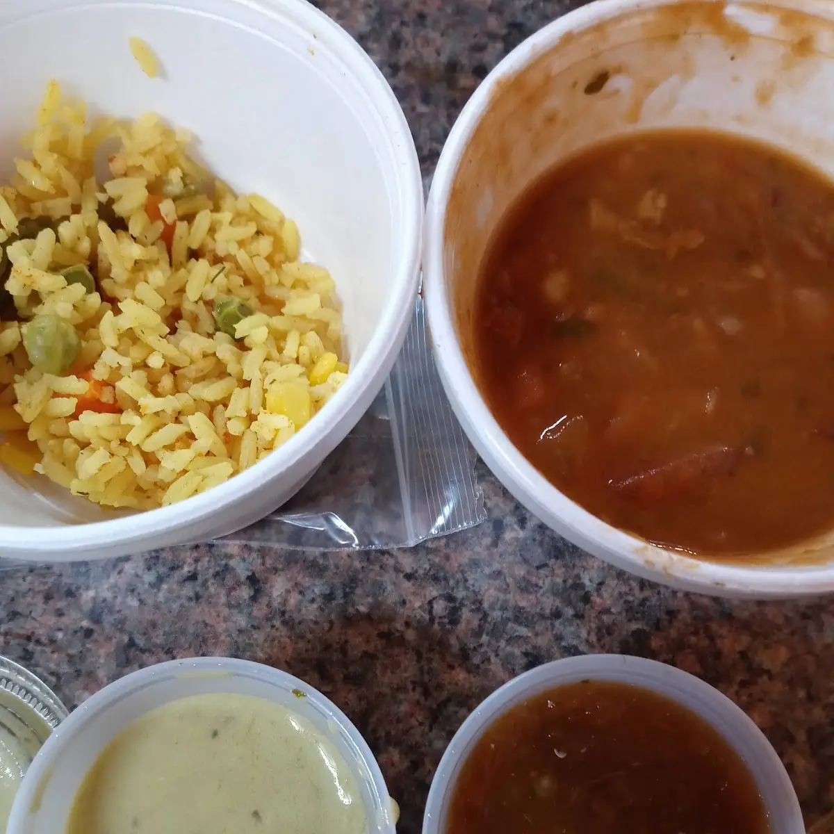 Rice or Beans N Hot Sauces