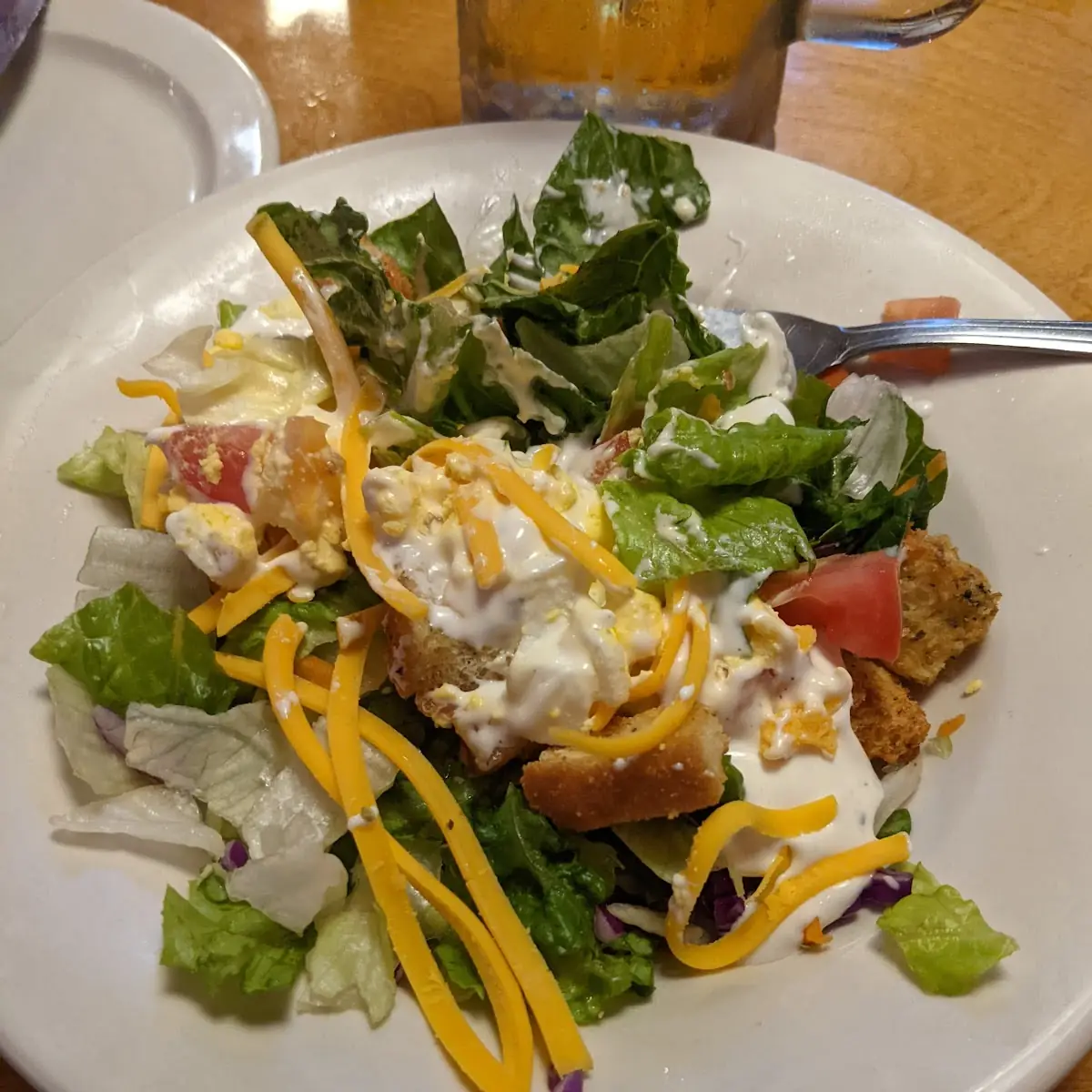 Loaded House Salad with Ranch Dressing