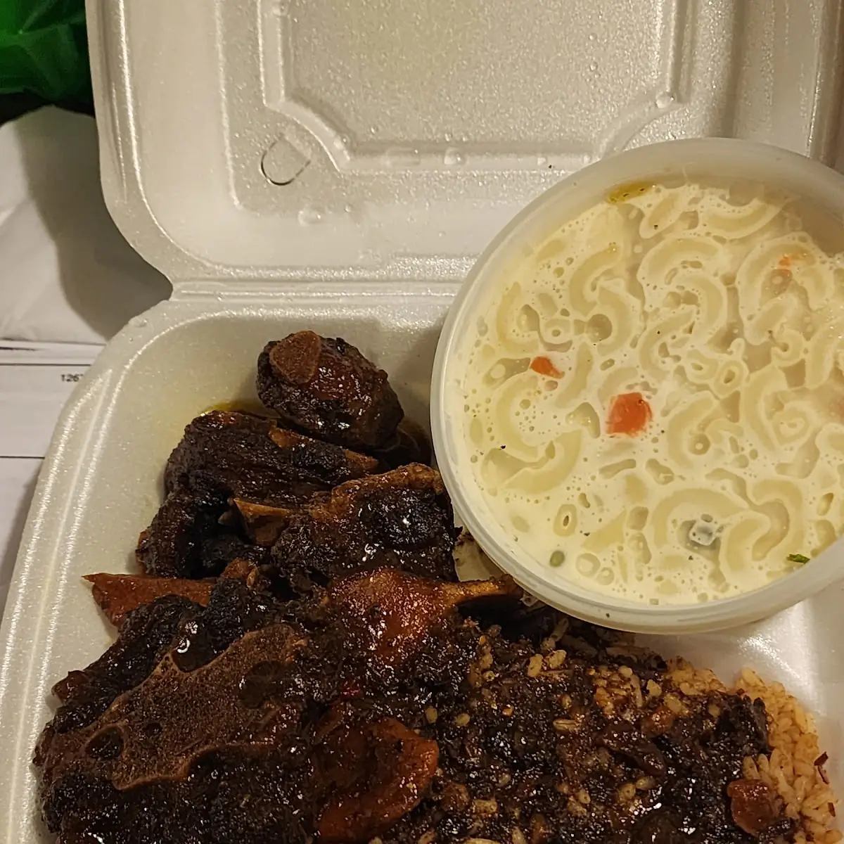 Oxtail-Rice & Peas-Mac Salad