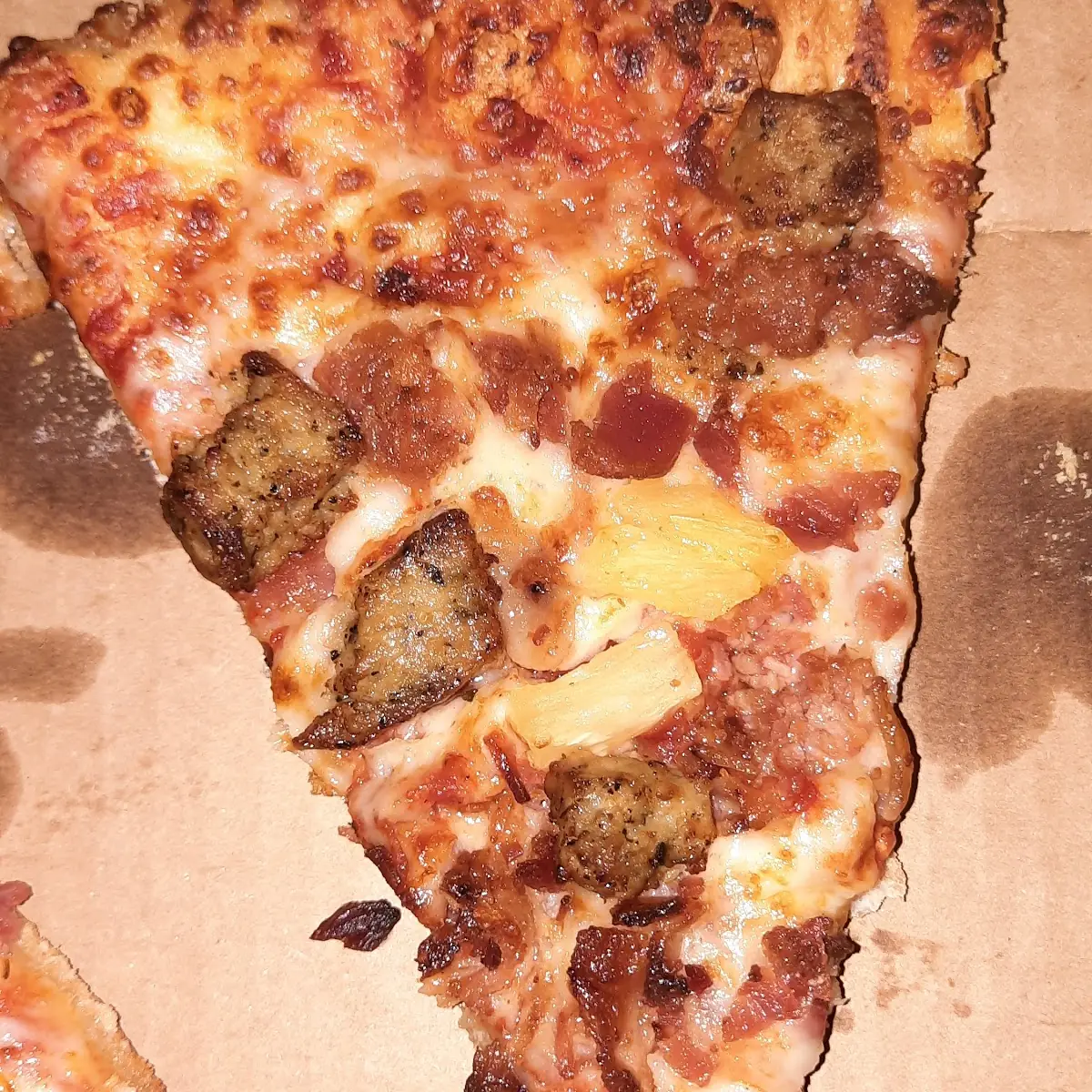 Italian Sausage Bacon and Pineapple Pizza