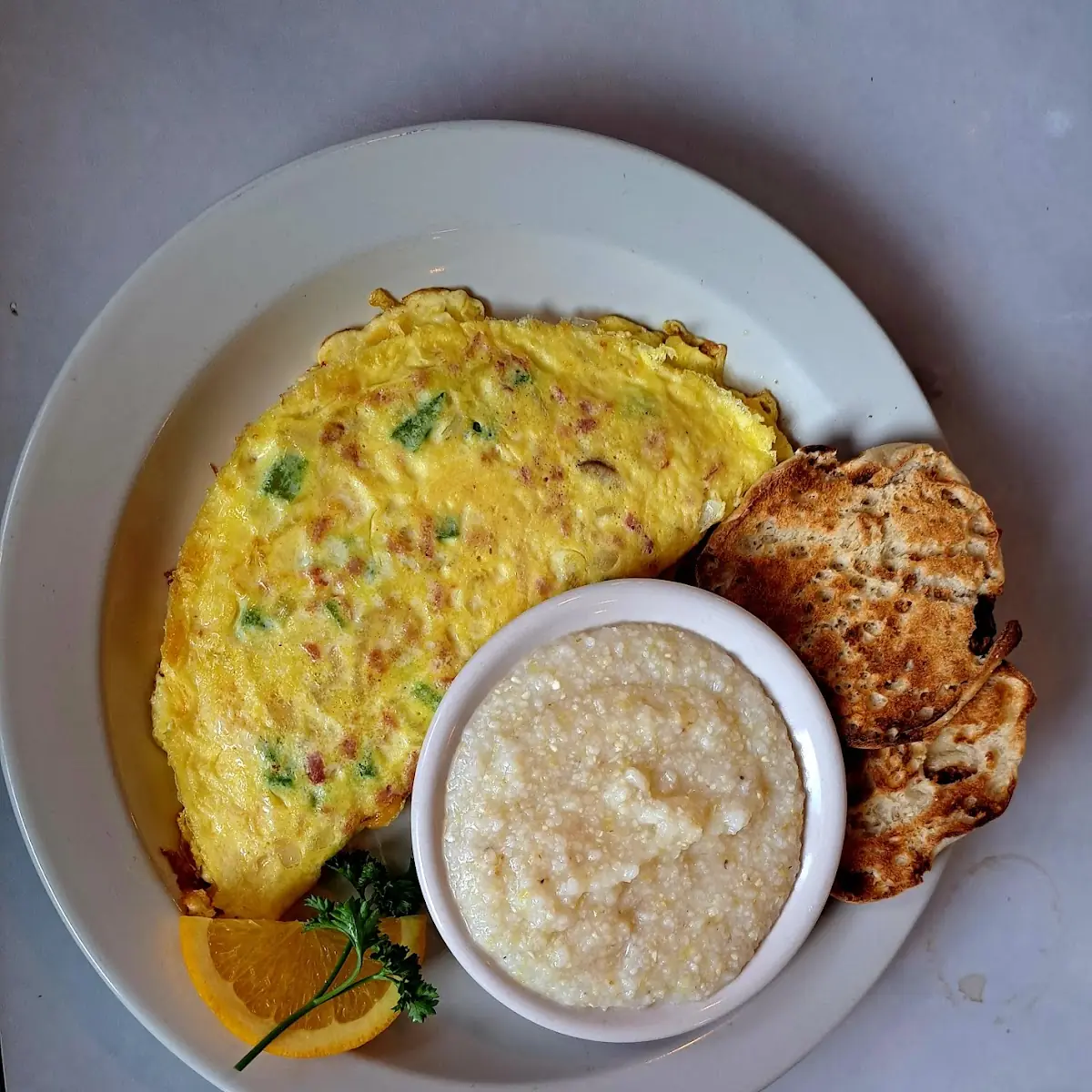 Western Omelette with Grits
