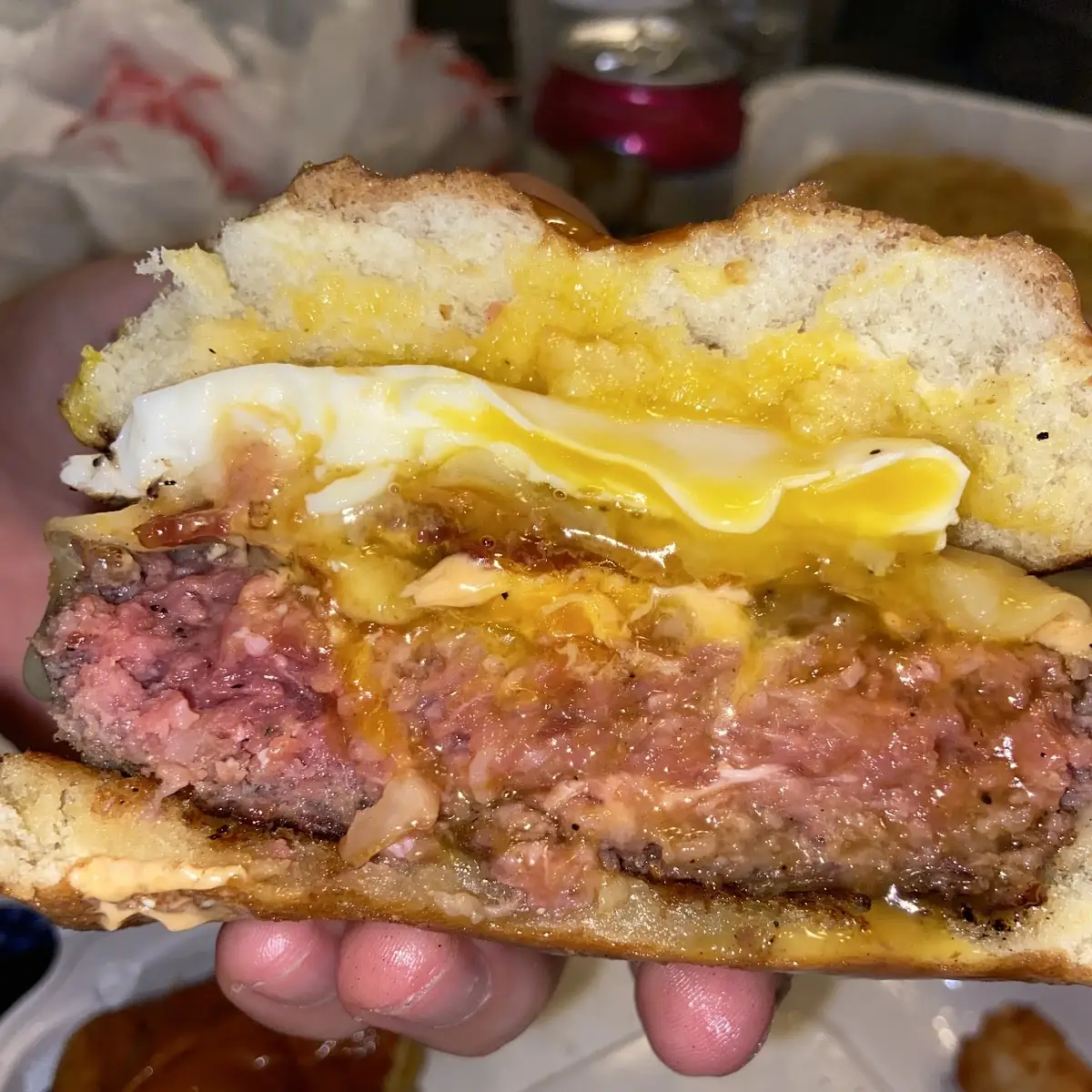 Inside Out Grilled Cheese Burger