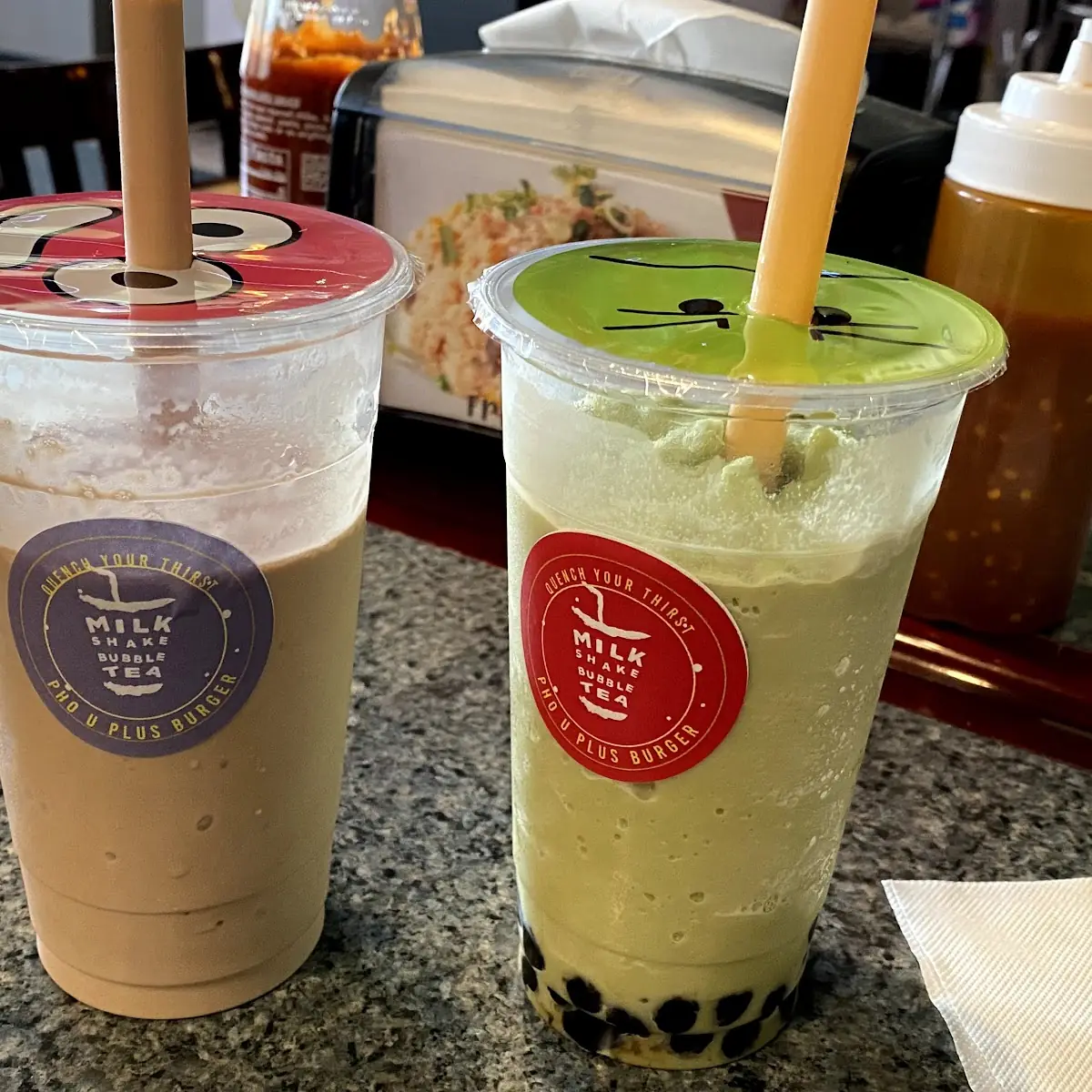 Thick Chocolate Shake and Green Tea Bubble