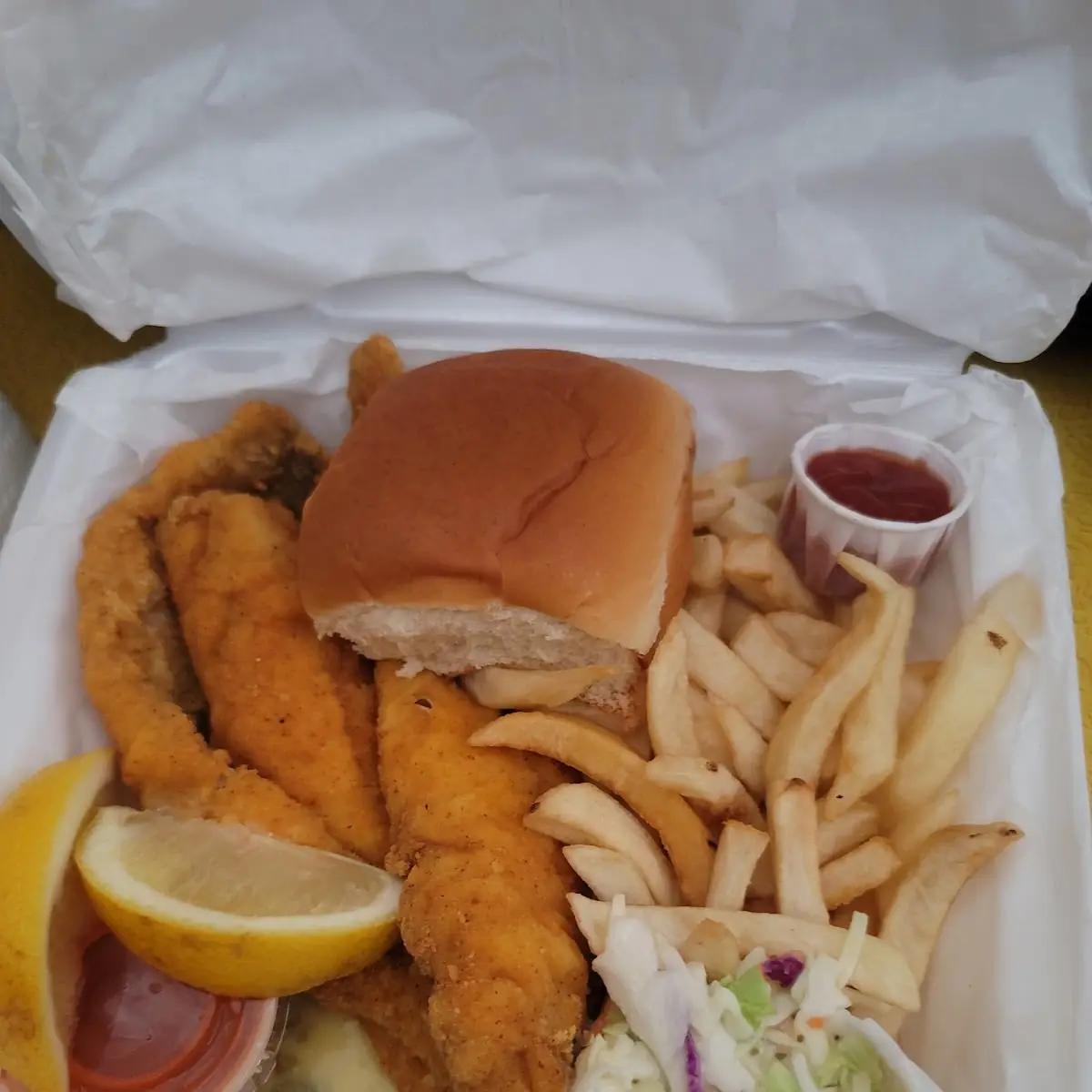 Fish Coleslaw and Fries