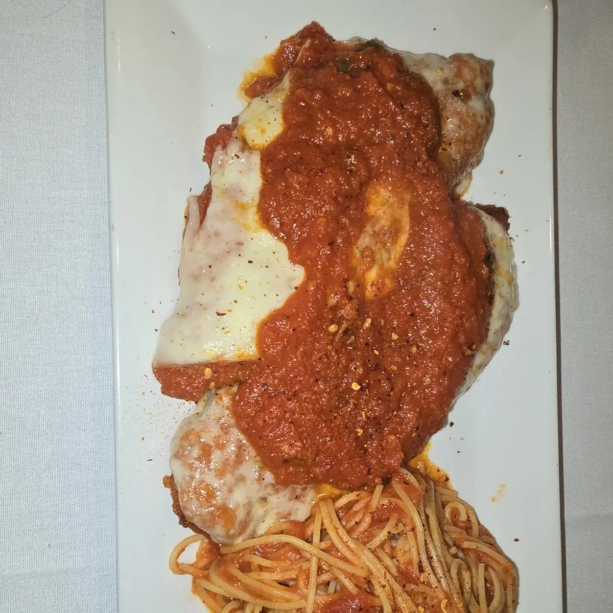 Chicken Parmesan with a Side of Pasta
