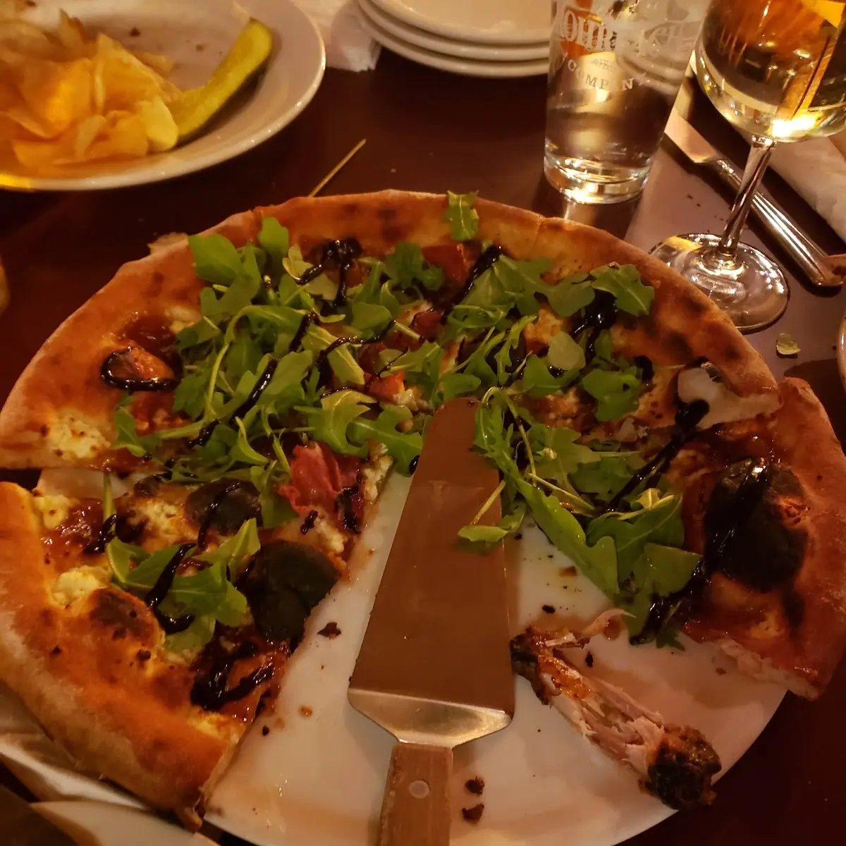 Fig Jam Prosciutto and Arugula Pizza
