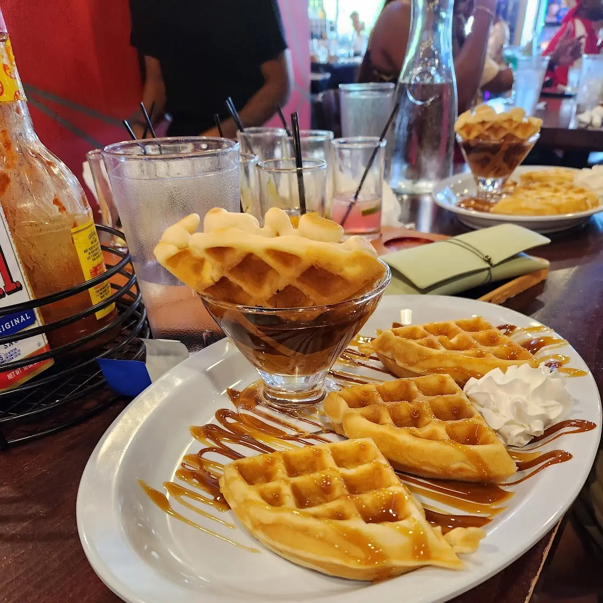 Peach Cobbler Waffles