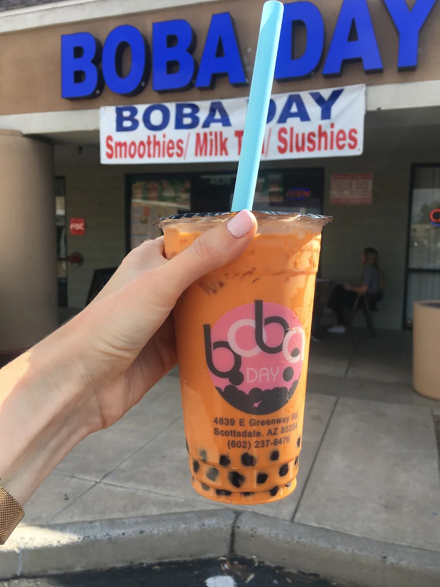 Thai Iced Tea with Honey Boba