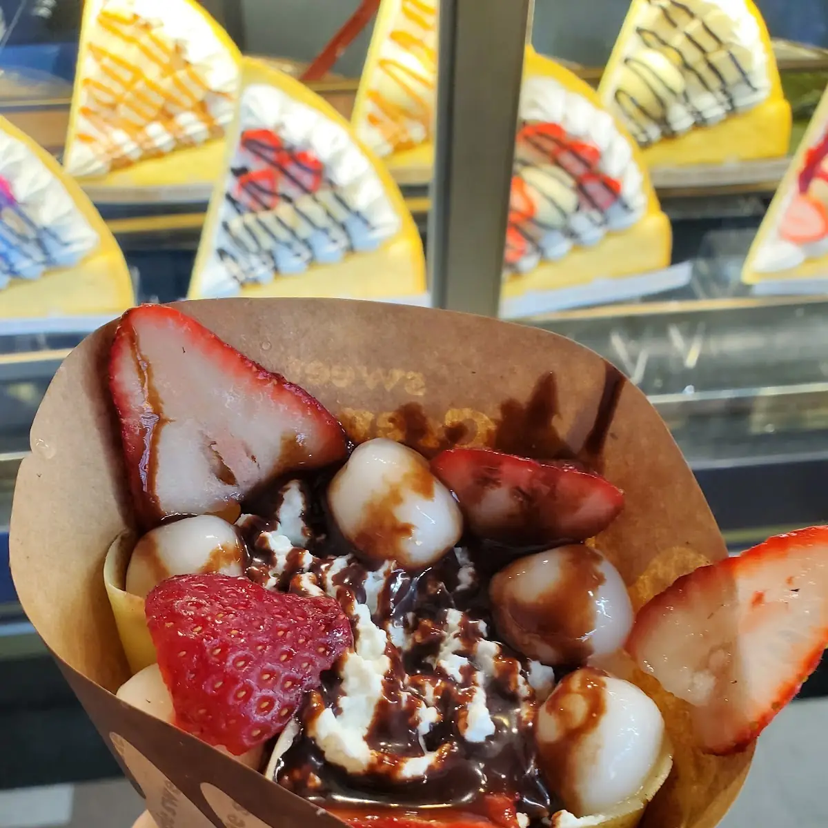 Strawberry Banana Mochi Crepes